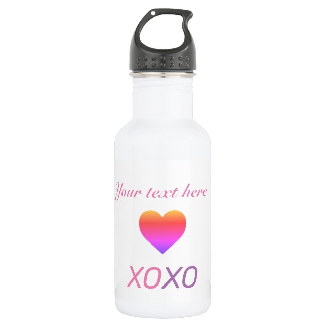Botella De Agua Personalización de XOXO HEART (Anverso)