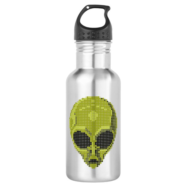 Botella de agua personalizada Cabeza de alienígena (Anverso)