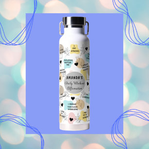 Botella de agua personalizada con afirmaciones dia