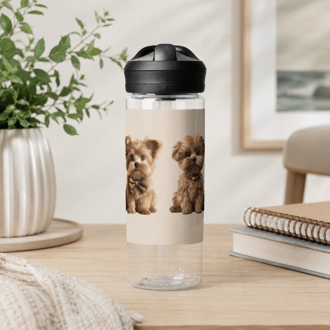 Botella de agua personalizada con cachorro lindo (Subido por el creador)