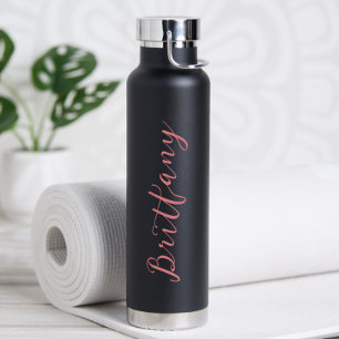 Botella de agua personalizada con letra minimalist