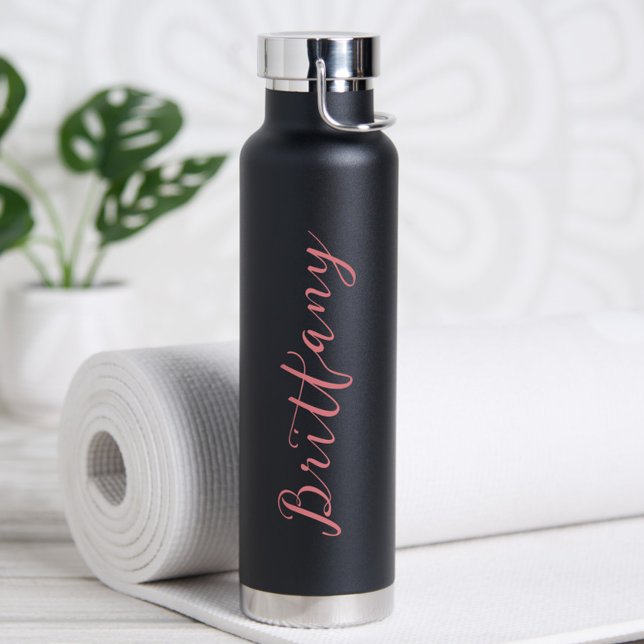 Botella de agua personalizada con letra minimalist (Personalized Water Bottle - Perfect for a Bridesmaid Proposal, Bachelorette or birthday gift!)