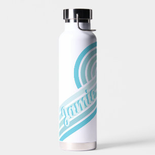 Botella de agua personalizada con nombre retro hor