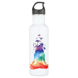 BOTELLA DE AGUA PERSONALIZADA DE LA YOGA DE CHAKRA