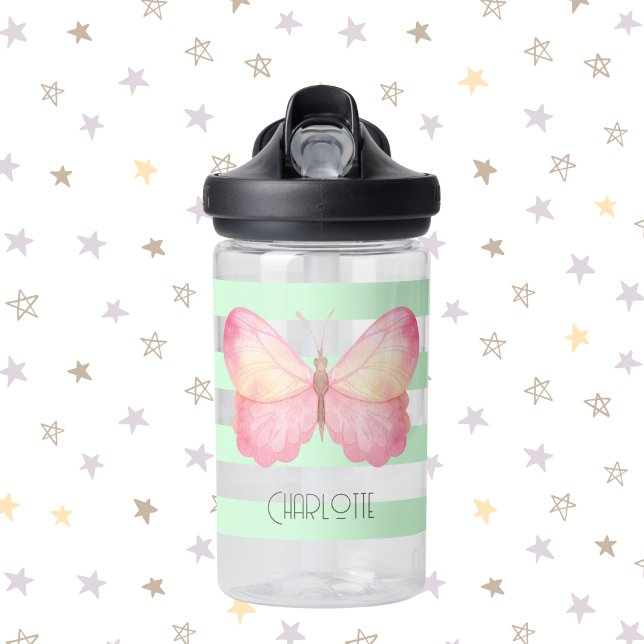 Botella de agua personalizada de mariposa capricho (Whimsical Butterfly Personalized Water Bottle)