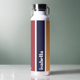 Botella de agua personalizada de rayas rojas amari