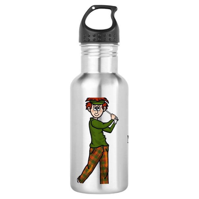 Botella de agua personalizada de Red Hair Mase Gol (Anverso)