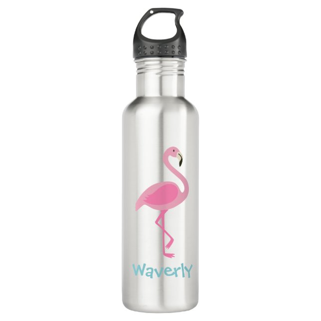 Botella de agua personalizada Flamingo rosa (Anverso)