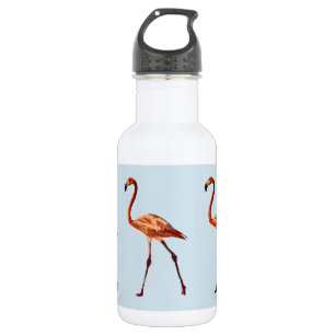 Botella de agua personalizada Flamingos rosas