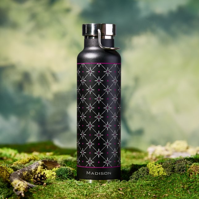Botella de agua personalizada geométrica moderna (Al aire libre (girado))
