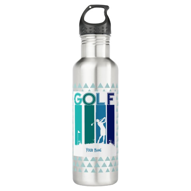 Botella de agua personalizada Golfer para mujer (Anverso)