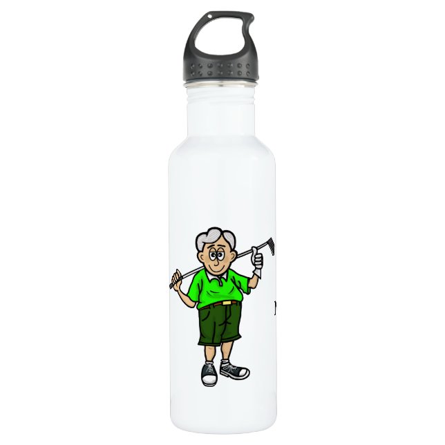 Botella de agua personalizada Gray Hiar Male Golfe (Anverso)