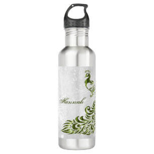 Botella de agua personalizada Green Peacock