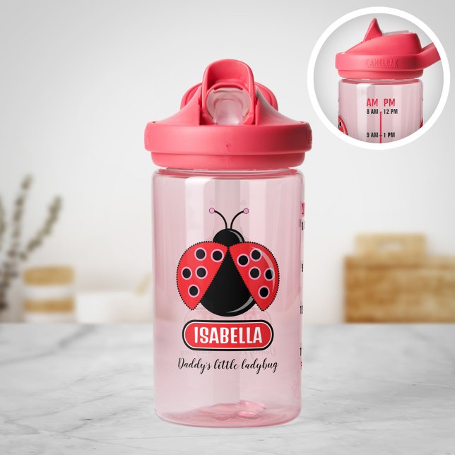 Botella de agua personalizada Ladybug con línea de (Subido por el creador)