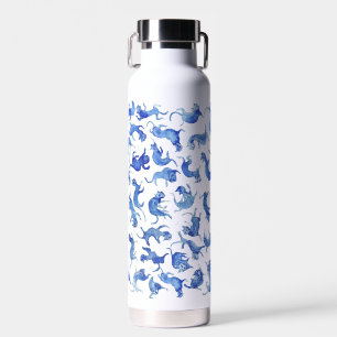 Botella de agua personalizada Ming Blue con gatos
