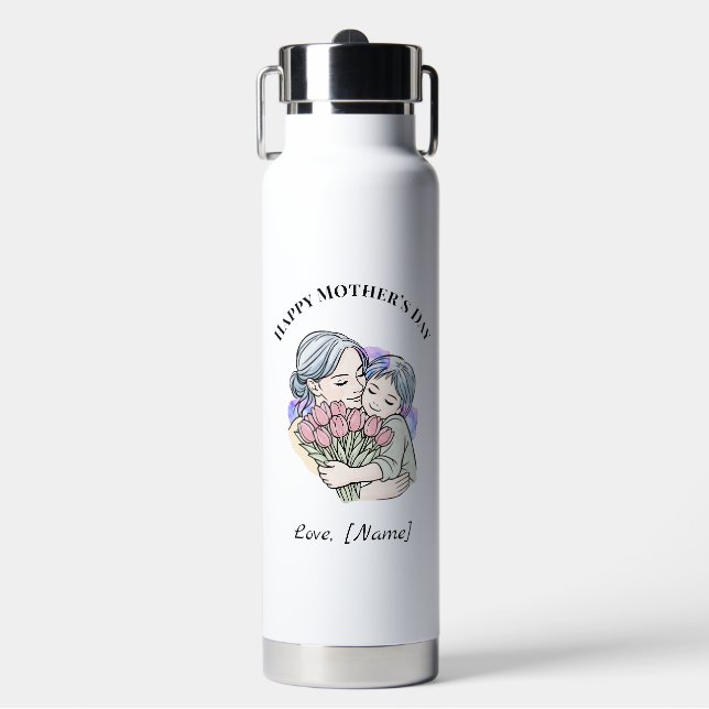 Botella de agua personalizada para el Día de la Ma (Frente)