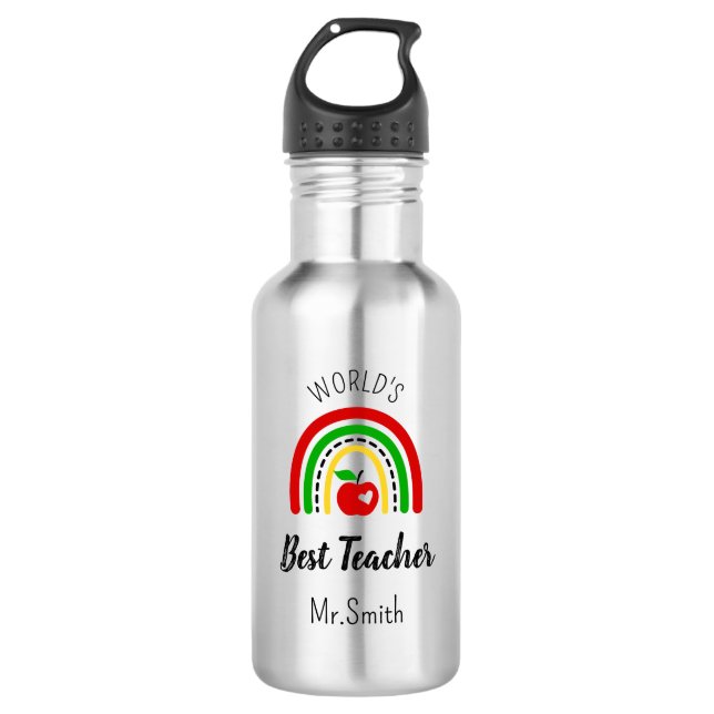 Botella de agua personalizada para el mejor profes (Anverso)