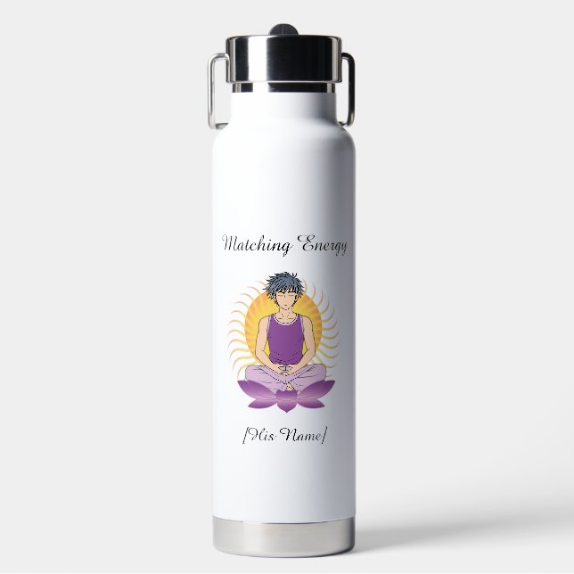 Botella de agua personalizada para él | Nombre y t (Frente)