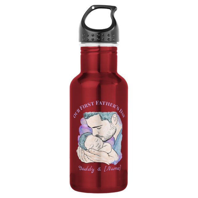 Botella de agua personalizada para el primer día d (Anverso)