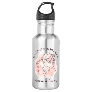 Botella de agua personalizada para el primer día d