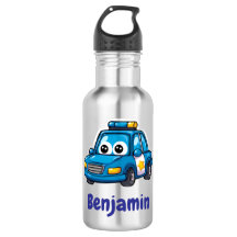 Botella de agua personalizada para niños, coche de