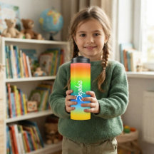 Botella de agua personalizada para niños, colorida