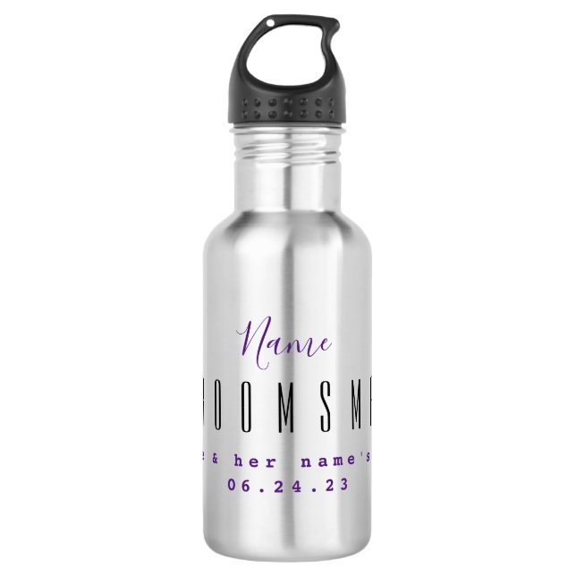 Botella de agua personalizada para padrino de boda (Anverso)