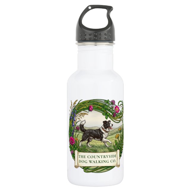Botella de agua personalizada para paseador de per (Anverso)