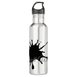 Botella de agua personalizada - Placa de plata y n