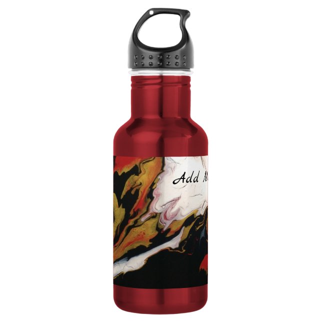 Botella de agua personalizada Red Black Gold (Anverso)