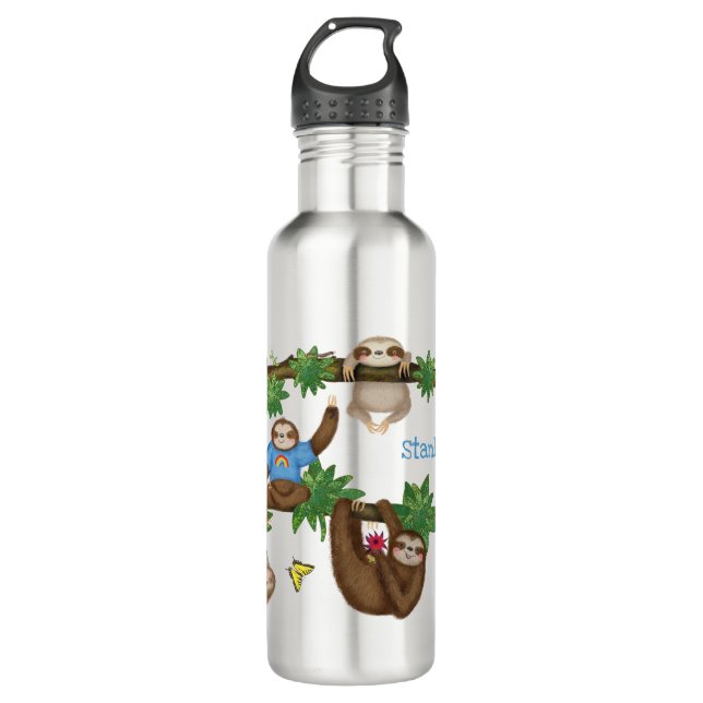 botella de agua personalizada Stanley Sloth blue (Anverso)