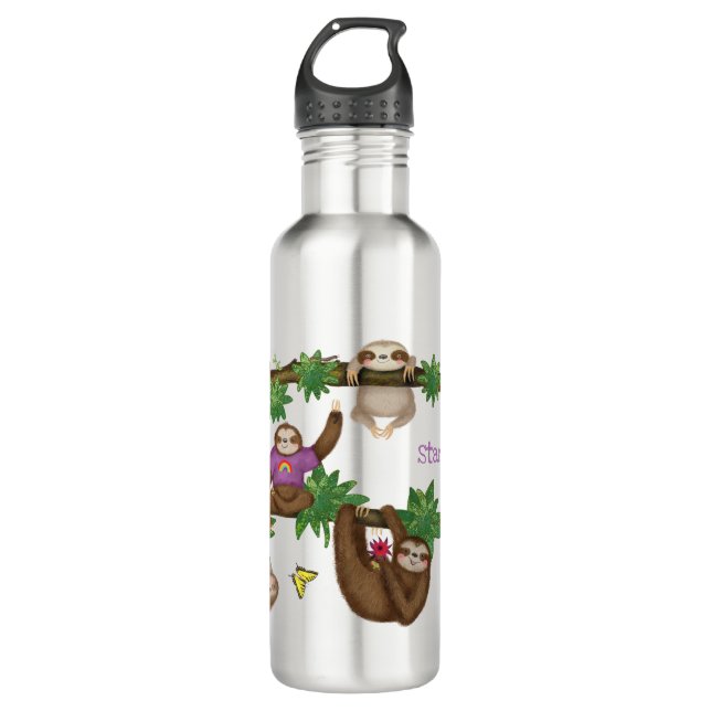 Botella de agua personalizada Stanley Sloth púrpur (Anverso)