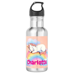 Botella de agua personalizada Unicornio y Arcoíris