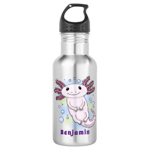 Botella De Agua Personalizado axolotópico rosa adorable