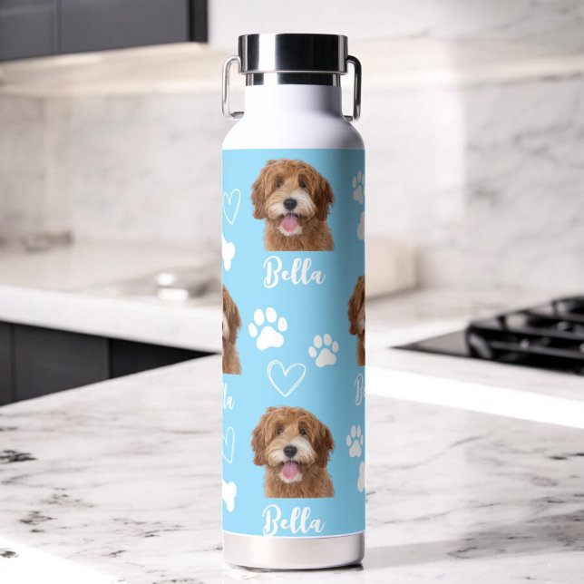 Botella De Agua Personalizado azul Amo Paw Impresión Perro Perro E (Subido por el creador)