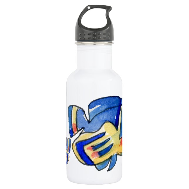 Botella De Agua Personalizado azul mariposa (Anverso)
