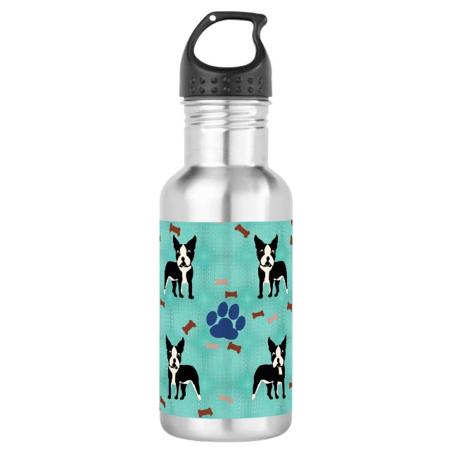 Botella De Agua Personalizado Boston Terrier (Anverso)