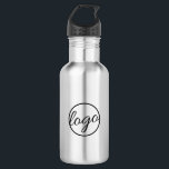 Botella De Agua Personalizado Café Restaurant logotipo comercial<br><div class="desc">Botella de agua de acero inoxidable personalizado con el logo de su negocio,  perfecto como mercancía disponible para los clientes en una cafetería,  cafetería o restaurante,  o como regalo en un espectáculo de comercio o regalos a los clientes.</div>