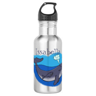 Botella De Agua Personalizado caprichoso de ballenas y terneros
