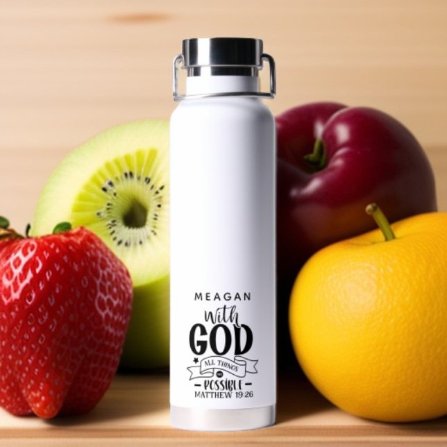 Botella De Agua Personalizado Con Dios Todas Las Cosas Son Posible (Subido por el creador)