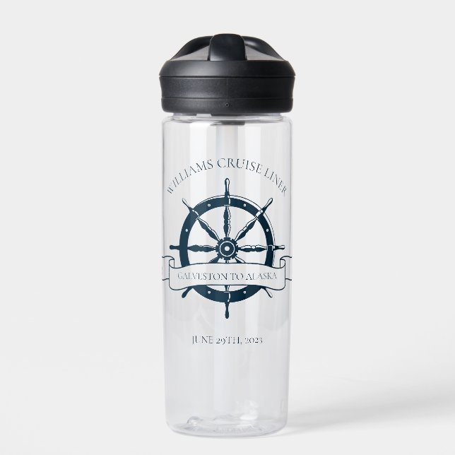 Botella De Agua Personalizado Cruise Ship Nautical Wheepsake (Delante)