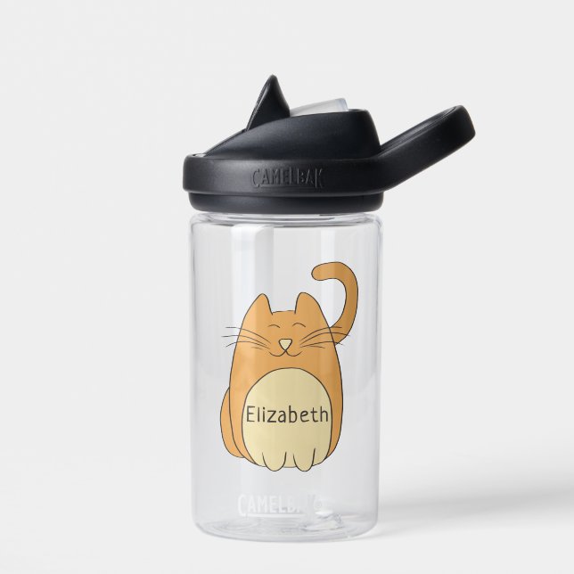 Botella De Agua Personalizado Cute Cat Añadir nombre CamelBak Eddy (Izquierdo)