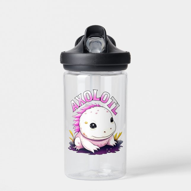 Botella De Agua Personalizado Cute Kawaii Axolotl (Delante)
