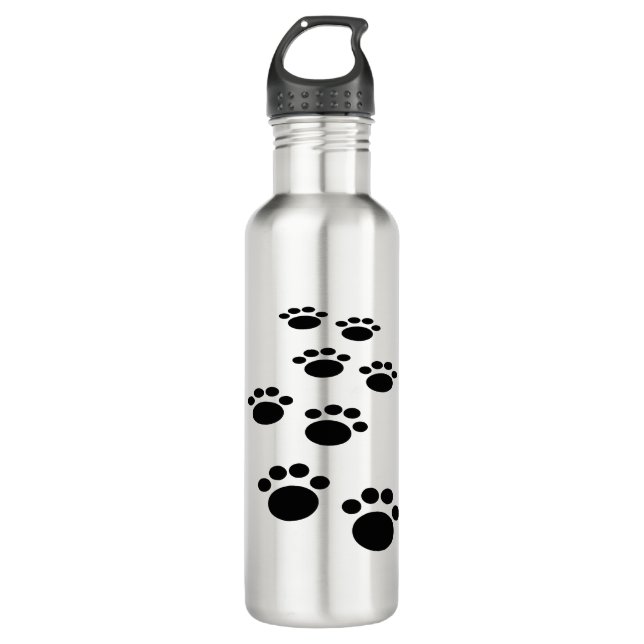 Botella De Agua Personalizado Cute Mascota Paw Trail (Anverso)