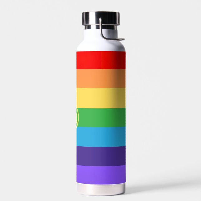 Botella De Agua Personalizado Cute Monograma moderno orgullo arcoi (Izquierdo)