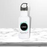 Botella De Agua Personalizado de acuarela verde Empresa logotipo T<br><div class="desc">Promociona tu negocio con esta botella de agua fría,  con color de agua verde,  logotipo personalizado y texto. Añade fácilmente tus detalles haciendo clic en la opción "personalizar".</div>