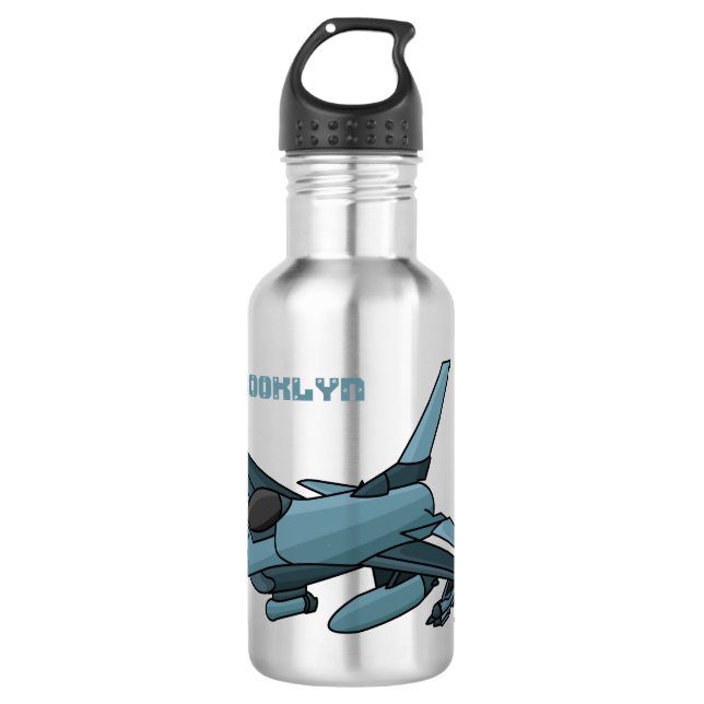 Botella De Agua Personalizado de avión de combate militar (Anverso)