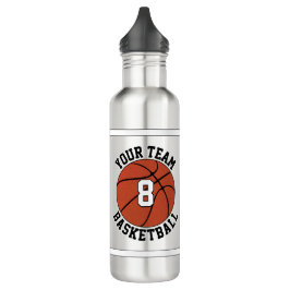 Botella De Agua Personalizado de baloncesto nombre equipo y número