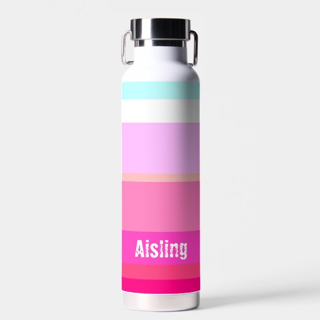 Botella De Agua Personalizado de bandas rosadas calientes (Delantero)