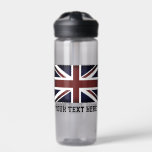Botella De Agua Personalizado de bandera británica Jack bebe botel<br><div class="desc">Botella de agua plástica de la bandera británica Jack personalizado. Disponible en 20 o 25 oz. Práctico para deportes, gimnasia, fitness, senderismo, trabajo, oficina y más. Idea de regalo de cumpleaños para él o ella. Personaliza con tu propio nombre o presupuesto. Impresión a dos caras. Bandera vintage del Reino Unido,...</div>